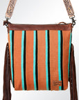 American Darling GIBGX214 Signature Crossbody Hand Tooled Saddle Blanket Genuine Leather Women Bag Western Handbag Purse
