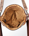 American Darling GIBGX214 Signature Crossbody Hand Tooled Saddle Blanket Genuine Leather Women Bag Western Handbag Purse