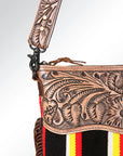 American Darling GIBGX221 Signature Crossbody Hand Tooled Saddle Blanket Genuine Leather Women Bag Western Handbag Purse
