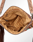 American Darling GIBGX218 Signature Crossbody Hand Tooled Saddle Blanket Genuine Leather Women Bag Western Handbag Purse