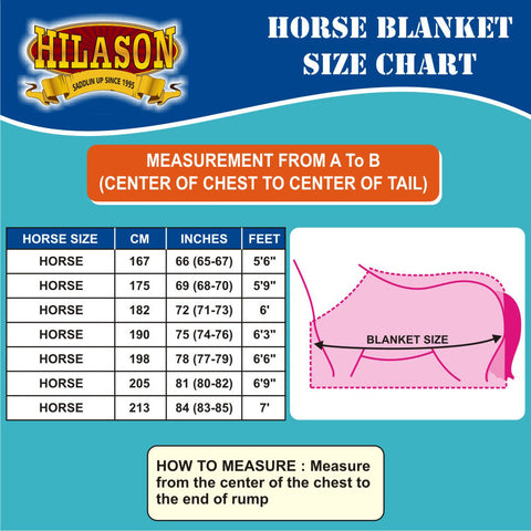 Hilason 1200D Winter Waterproof Horse Turnout Blanket Belly Wrap Turquoise