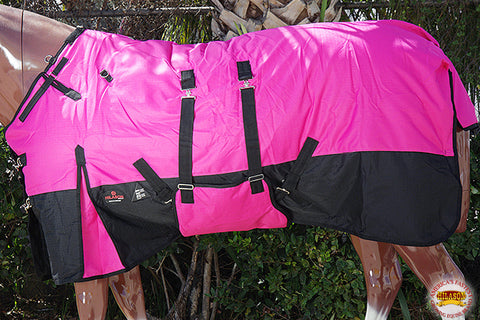 Hilason 600D Winter Waterproof Horse Turnout Blanket Belly Wrap Pink