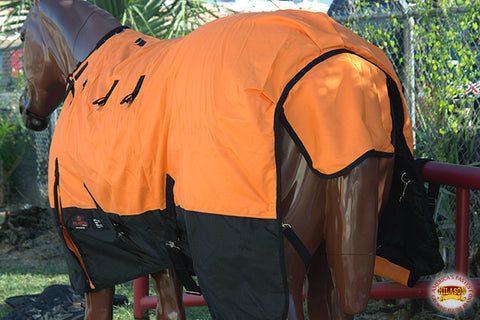 Hilason 1200D Winter Waterproof Horse Turnout Blanket Belly Wrap Orange