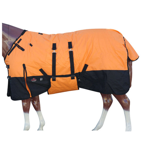 Hilason 1200D Winter Waterproof Horse Turnout Blanket Belly Wrap Orange