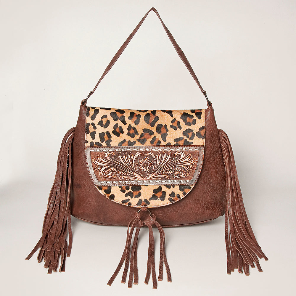 American Darling Messenger Hand Tooled Hair On Genuine Leather Women Bag Western Handbag Purse