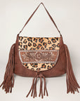 American Darling Messenger Hand Tooled Hair On Genuine Leather Women Bag Western Handbag Purse