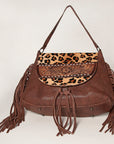 American Darling Messenger Hand Tooled Hair On Genuine Leather Women Bag Western Handbag Purse
