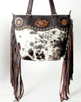 American Darling ADBGZ396A Tote Hand Tooled Hair On Genuine Leather Women Bag Western Handbag Purse
