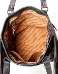 American Darling ADBGZ396A Tote Hand Tooled Hair On Genuine Leather Women Bag Western Handbag Purse
