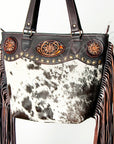American Darling ADBGZ396A Tote Hand Tooled Hair On Genuine Leather Women Bag Western Handbag Purse