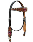 HILASON W. H. Floral Concho Headstall Breast Collar American Leather