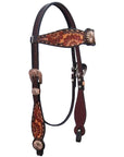 Bar H Equine American Leather Horse Saddle Tack One Ear Headstall | Breast Collar | Browband Headstall | Wither Strap | Tack Set for Horses BER112