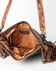 American Darling Cross Body Hand Tooled Hair On Genuine Leather Women Bag Western Handbag Purse
