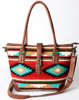 American Darling ADBG723 Tote Saddle Blanket Genuine Leather Women Bag Western Handbag Purse
