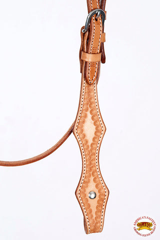 Hilason American Leather Horse Browband Headstall Working Tack Tan