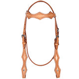 Hilason American Leather Horse Browband Headstall Working Tack Tan