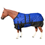 HILASON Western Horse Stable Turnout Blanket Quilted Black With Turquoise