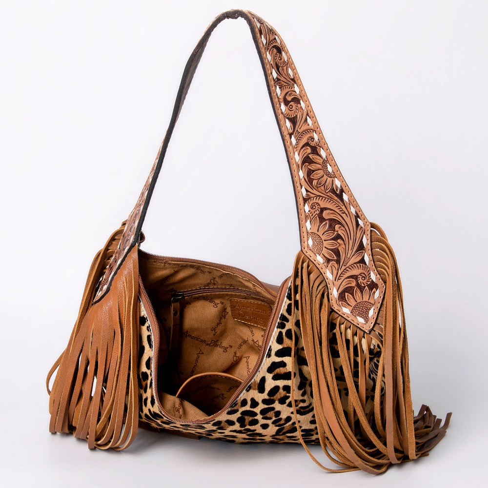 American Darling Hobo Hair On Genuine Leather Women Bag Western Handbag Purse