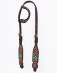 HILASON Western Horse Floral Headstall Breast Collar One Headstall American Leather Tack Set