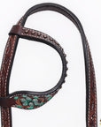 HILASON Western Horse Floral Headstall Breast Collar One Headstall American Leather Tack Set