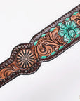 HILASON Western Horse Floral Headstall Breast Collar One Headstall American Leather Tack Set