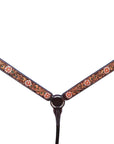 HILASON Western Horse Floral Headstall Breast Collar One Headstall American Leather Tack Set