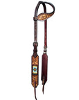 HILASON Western Horse Floral Headstall Breast Collar One Headstall Spur Strap Wither Strap American Leather Tack Set