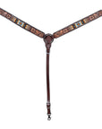 HILASON Western Horse Floral Headstall Breast Collar One Headstall Spur Strap Wither Strap American Leather Tack Set