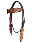 HILASON Western Horse Floral Headstall Breast Collar One Headstall American Leather Tack Set