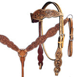 Western Horse Bridle Headstall Tack Tan American Leather Hilason