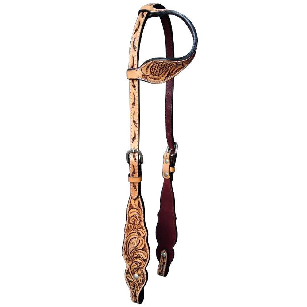 HILASON Western Horse Floral Headstall Breast Collar One Headstall American Leather Tack Set