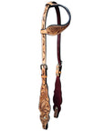 HILASON Western Horse Floral Headstall Breast Collar One Headstall American Leather Tack Set
