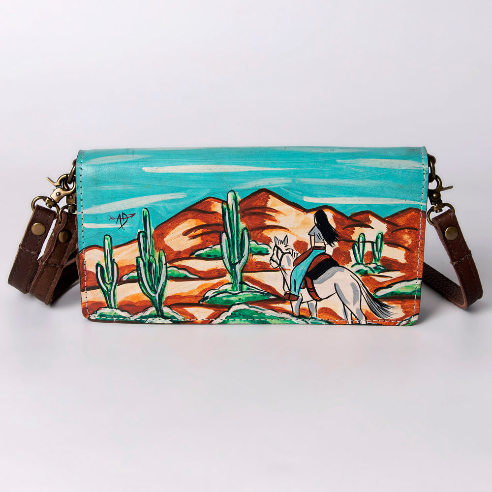 American Darling Organiser Hair-On Hand Tooled Genuine Leather Women Bag Western Handbag Purse
