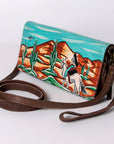 American Darling Organiser Hair-On Hand Tooled Genuine Leather Women Bag Western Handbag Purse