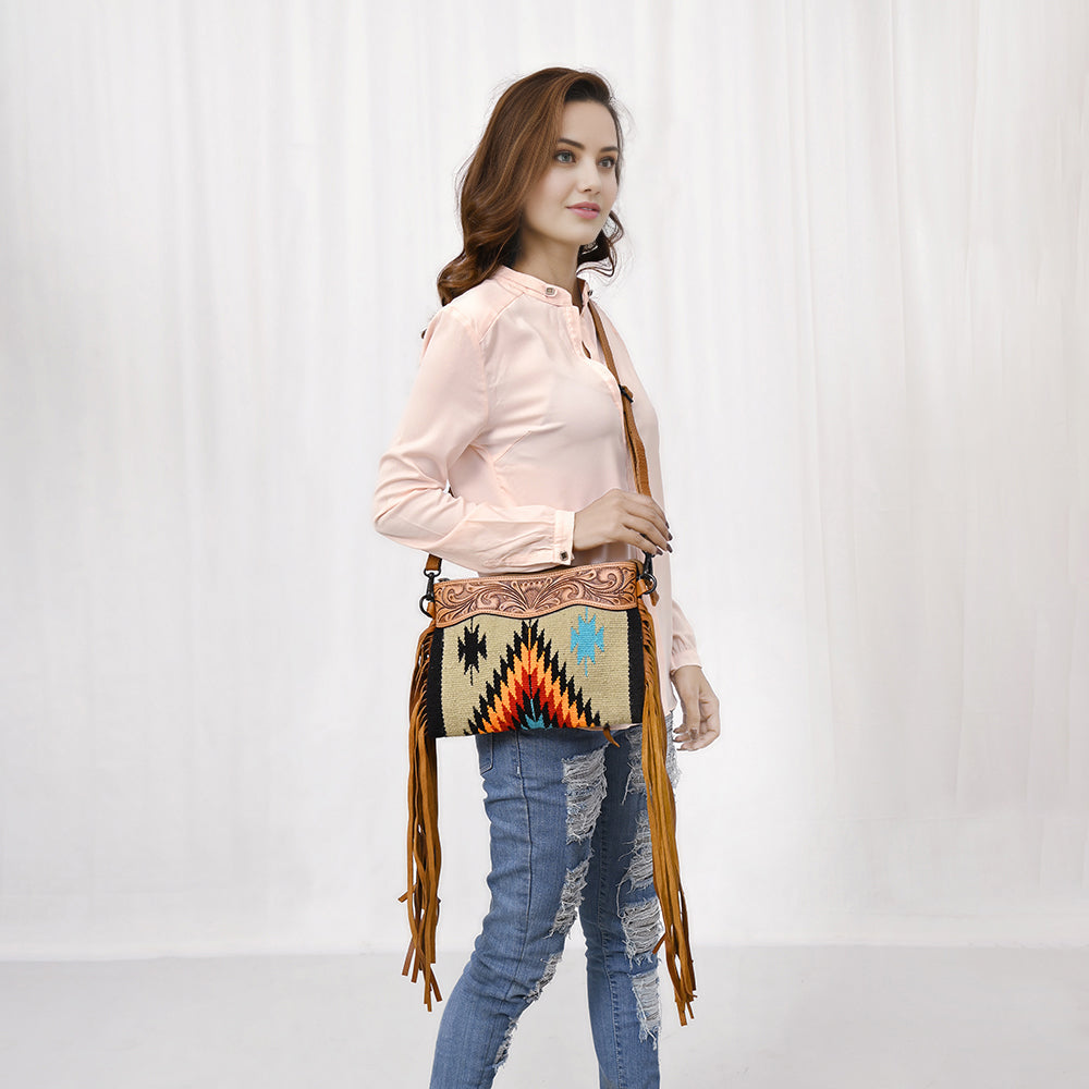 American Darling Cross Body Hand Tooled Saddle Blanket Genuine Leather Women Bag Western Handbag Purse