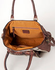 American Darling ADBGI187 Tote Hand Tooled Hair On Genuine Leather Women Bag Western Handbag Purse