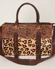 American Darling Tote Hand Tooled Hair On Genuine Leather Women Bag Western Handbag Purse