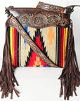 American Darling ADBGZ423 Signature Crossbody Hand Tooled Saddle Blanket Genuine Leather Women Bag Western Handbag Purse