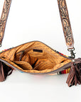 American Darling ADBGZ423 Signature Crossbody Hand Tooled Saddle Blanket Genuine Leather Women Bag Western Handbag Purse