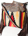 American Darling ADBGZ423 Signature Crossbody Hand Tooled Saddle Blanket Genuine Leather Women Bag Western Handbag Purse