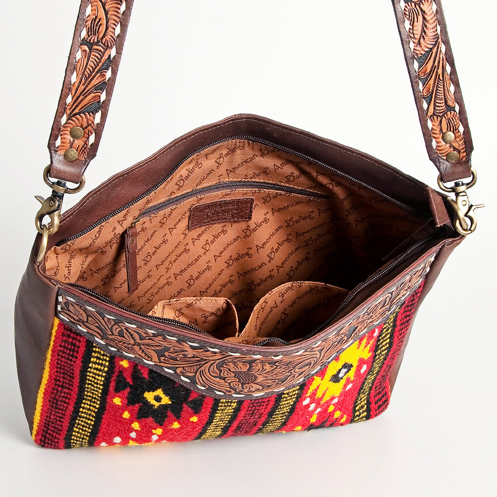American Darling Large Crossbody Hand Tooled Saddle Blanket Genuine Leather Women Bag Western Handbag Purse