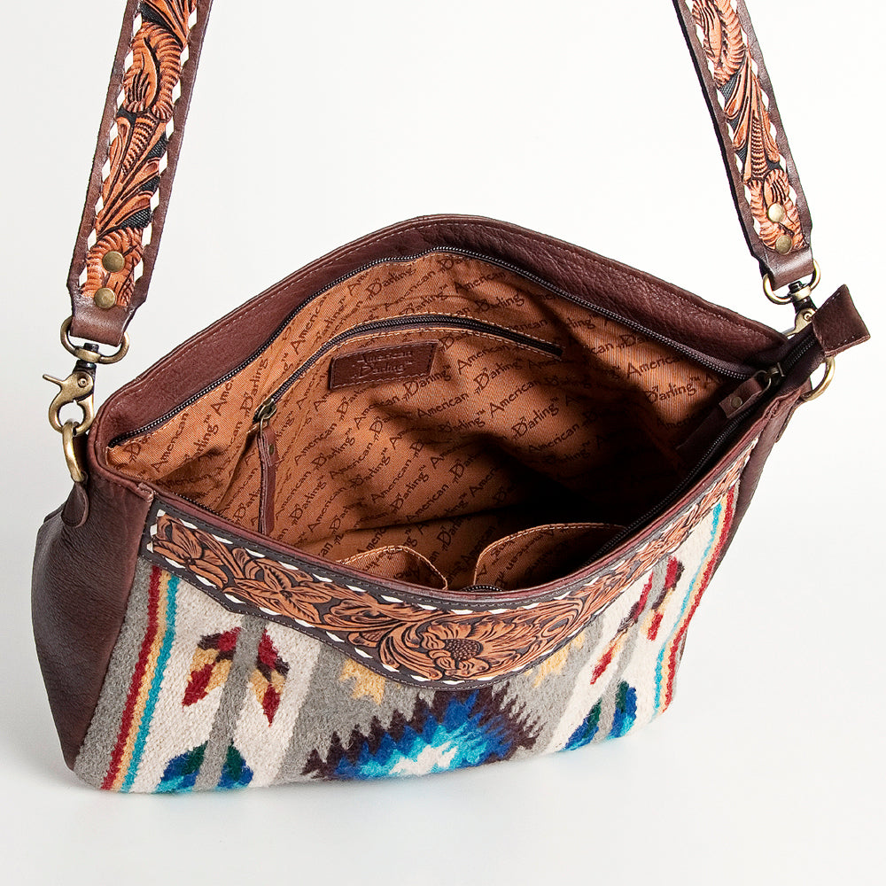 American Darling Large Crossbody Hand Tooled Saddle Blanket Genuine Leather Women Bag Western Handbag Purse
