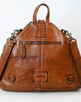 Spaghetti Western Swc194Tan Cross Body I Vintage Handmade Drum Dyed Genuine European Cowhide Leather Women Bag Western Handbag Purse