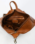 Spaghetti Western Swc194Tan Cross Body I Vintage Handmade Drum Dyed Genuine European Cowhide Leather Women Bag Western Handbag Purse