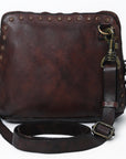 Spaghetti Western Swc199Brn Coin Purse Vintage Handmade Drum Dyed Genuine European Cowhide Leather Women Bag Western Handbag Purse