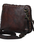 Spaghetti Western Swc199Brn Coin Purse Vintage Handmade Drum Dyed Genuine European Cowhide Leather Women Bag Western Handbag Purse