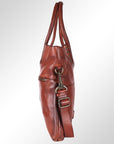 Spaghetti Western Swc178Cg Tote Vintage Handmade Drum Dyed Genuine European Cowhide Leather Women Bag Western Handbag Purse