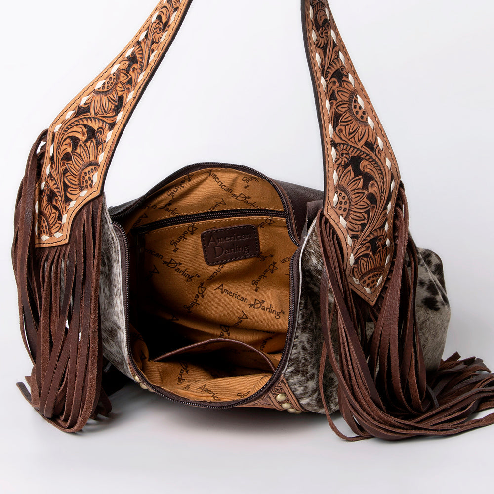 American Darling Hobo Hair On Genuine Leather Women Bag Western Handbag Purse