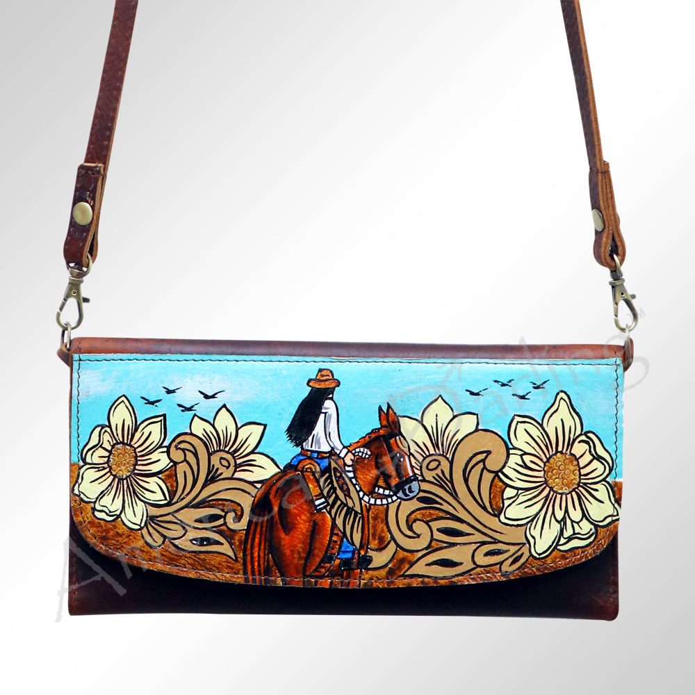 American Darling Wallet Genuine Leather Women Bag Western Handbag Purse