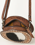 American Darling Canteen Bag Hand Tooled Hair on Genuine Leather Western Women | Handbag Purse Travel Clutch